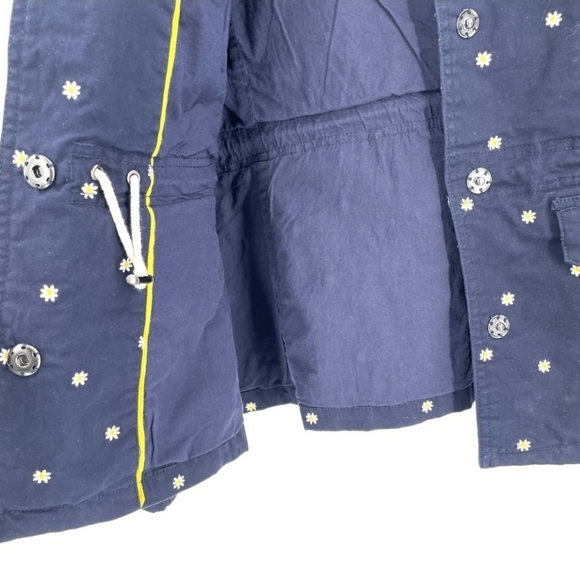 Boden Carly Utility Jacket Embroidered Star Daisies Navy Blue US 6 - Picture 5 of 6
